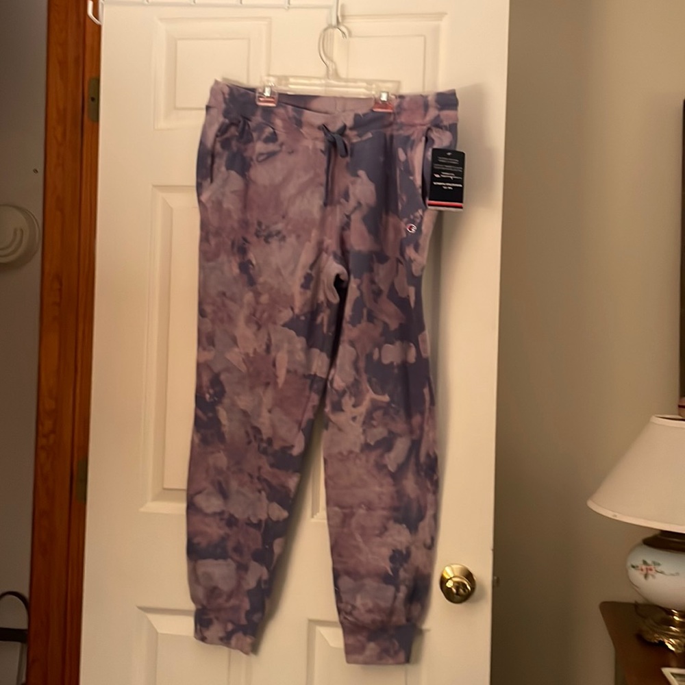 Champion sweatpants, camo print, size large